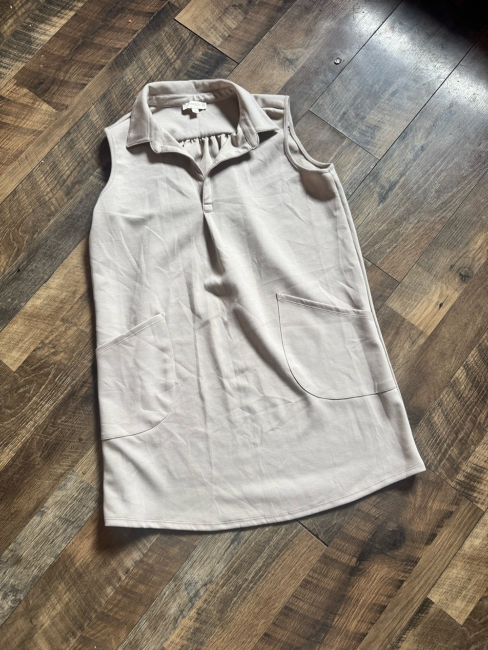 Cynthia Rowley Sleeveless Soft Shift Dress in Light Beige